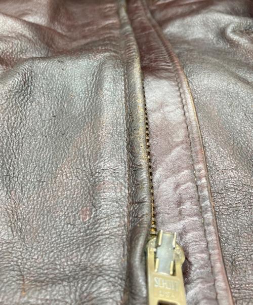 Schott（ショット）Schott (ショット) シングルライダースジャケット ブラウン サイズ:38の古着・服飾アイテム