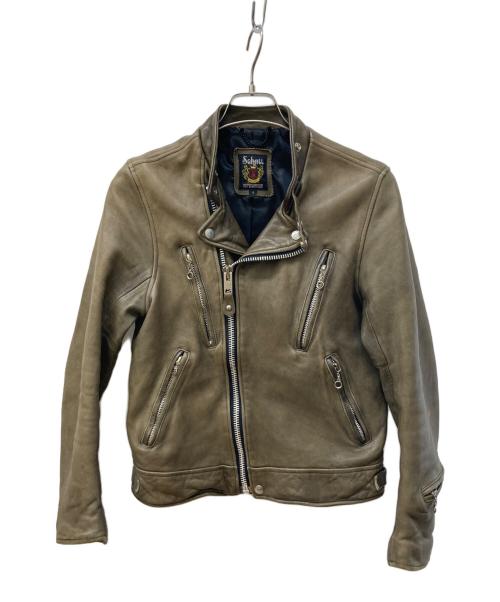 Schott（ショット）Schott (ショット) シープレザーダブルライダースジャケット ブラウン サイズ:Sの古着・服飾アイテム