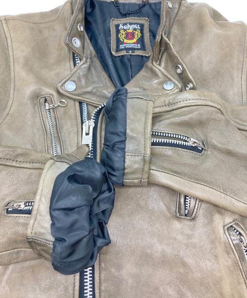 Schott（ショット）Schott (ショット) シープレザーダブルライダースジャケット ブラウン サイズ:Sの古着・服飾アイテム