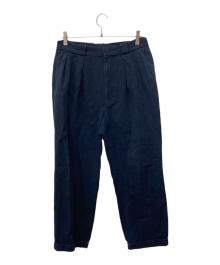 KAPTAIN SUNSHINE（キャプテンサンシャイン）の古着「2Pleats Tapered Trousers/リネンブレンドパンツ」｜ネイビー