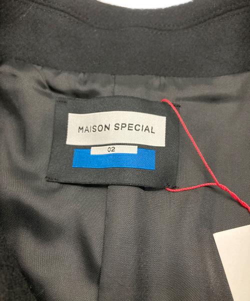 MAISON SPECIAL（メゾンスペシャル）MAISON SPECIAL (メゾンスペシャル) Super140s Prime-Over Melton Balmachan Coat/メルトンコート ブラック サイズ:2 未使用品の古着・服飾アイテム