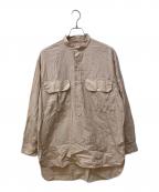 COMOLIコモリ）の古着「プルオーバーシャツ」｜ピンク