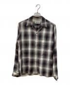 WACKO MARIAワコマリア）の古着「オンブレチェックオープンカラーシャツ」｜ブラウン×グレー