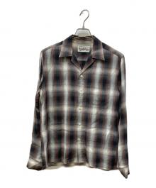 WACKO MARIA（ワコマリア）の古着「オンブレチェックオープンカラーシャツ」｜ブラウン×グレー