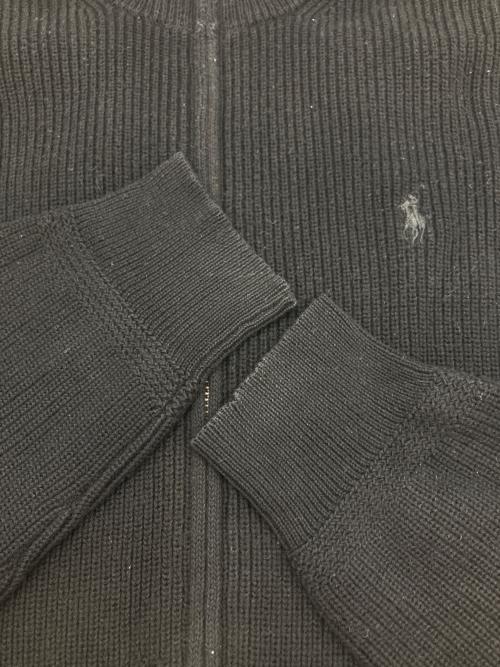 POLO RALPH LAUREN（ポロ・ラルフローレン）POLO RALPH LAUREN (ポロ・ラルフローレン) ダブルジップドライバーズニット ブラック サイズ:Ｍの古着・服飾アイテム