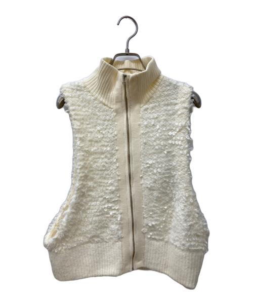 Adam et Rope（アダム エ ロペ）Adam et Rope (アダム エ ロペ) ループニットジレ ホワイト サイズ:Freeの古着・服飾アイテム