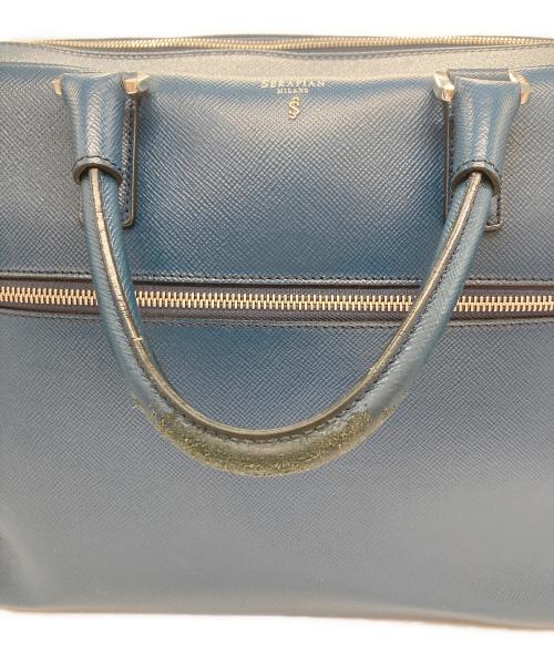 serapian（セラピアン）serapian (セラピアン) 2WAYスリムブリーフケース ブルーの古着・服飾アイテム