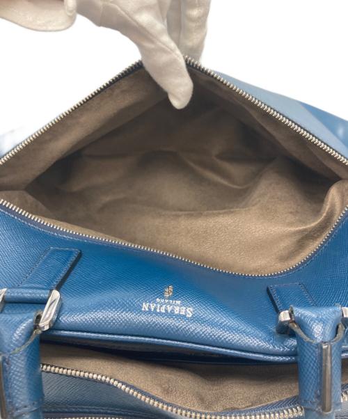 serapian（セラピアン）serapian (セラピアン) 2WAYスリムブリーフケース ブルーの古着・服飾アイテム