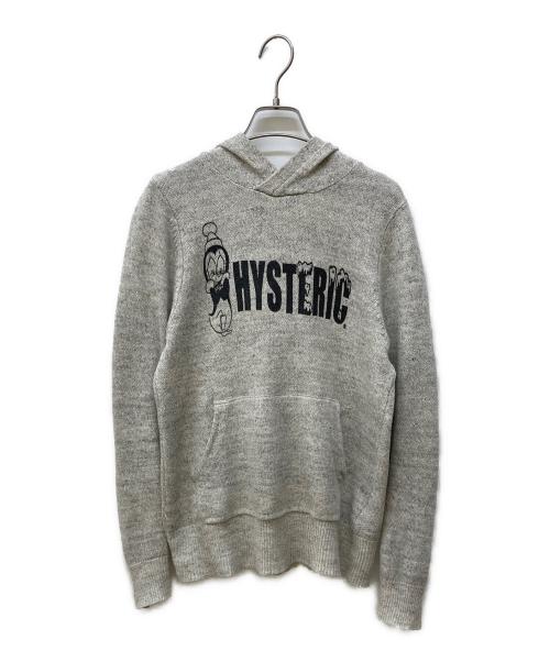 Hysteric Glamour（ヒステリックグラマー）Hysteric Glamour (ヒステリックグラマー) キャラクターデザインニットパーカー グレー サイズ:FREEの古着・服飾アイテム