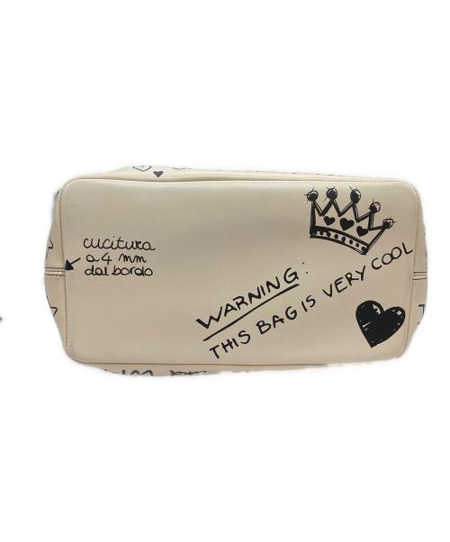 DOLCE & GABBANA（ドルチェ＆ガッバーナ）DOLCE & GABBANA (ドルチェ＆ガッバーナ) Small Beatrice Graffiti Tote/2WAYバッグ アイボリー×ブラックの古着・服飾アイテム
