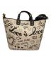 DOLCE & GABBANA (ドルチェ＆ガッバーナ) Small Beatrice Graffiti Tote/2WAYバッグ アイボリー×ブラック：25000円