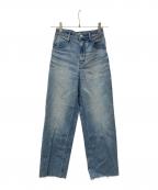 YANUKヤヌーク）の古着「LILITH/ワイドストレートカットオフデニムパンツ」｜インディゴ