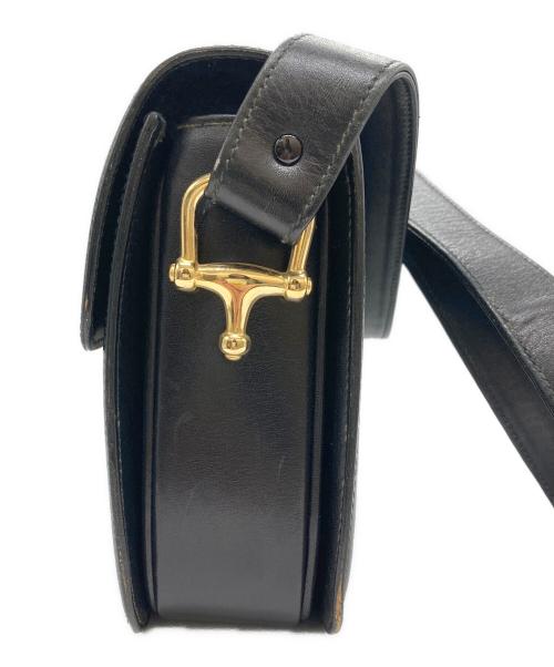 CELINE（セリーヌ）CELINE (セリーヌ) 馬車金具レザーショルダーバッグ ブラックの古着・服飾アイテム