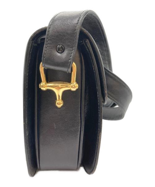 CELINE（セリーヌ）CELINE (セリーヌ) 馬車金具レザーショルダーバッグ ブラックの古着・服飾アイテム