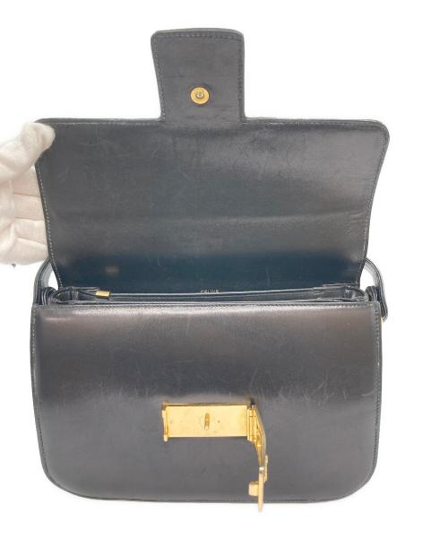 CELINE（セリーヌ）CELINE (セリーヌ) 馬車金具レザーショルダーバッグ ブラックの古着・服飾アイテム