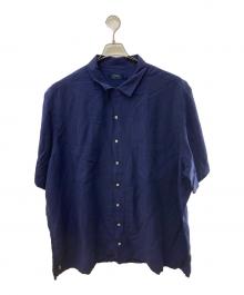 POLO RALPH LAUREN（ポロ・ラルフローレン）の古着「リネンシルクオープンカラーシャツ」｜ネイビー