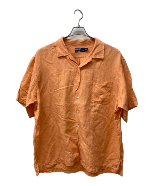 POLO RALPH LAUREN（ポロ・ラルフローレン）POLO RALPH LAUREN (ポロ・ラルフローレン) リネンシルクオープンカラーシャツ オレンジ サイズ:XXLの古着・服飾アイテム