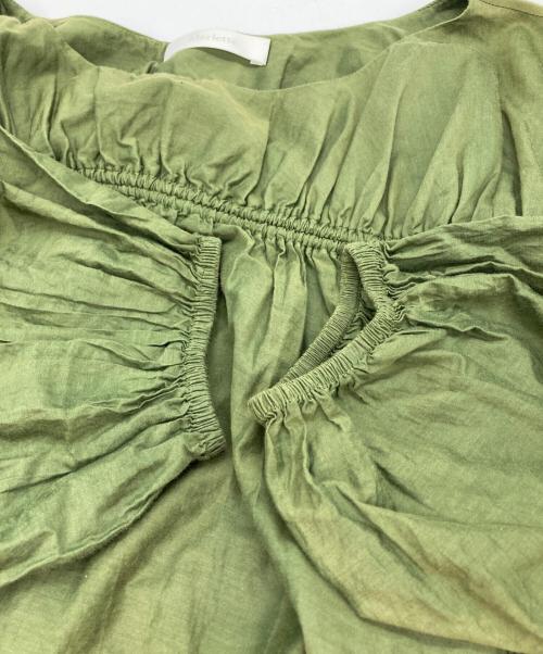 merlette（マーレット）Merlette (マーレット) コットンシルクシャーリングワンピース グリーン サイズ:Sの古着・服飾アイテム