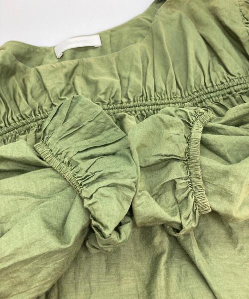 merlette（マーレット）Merlette (マーレット) コットンシルクシャーリングワンピース グリーン サイズ:Sの古着・服飾アイテム