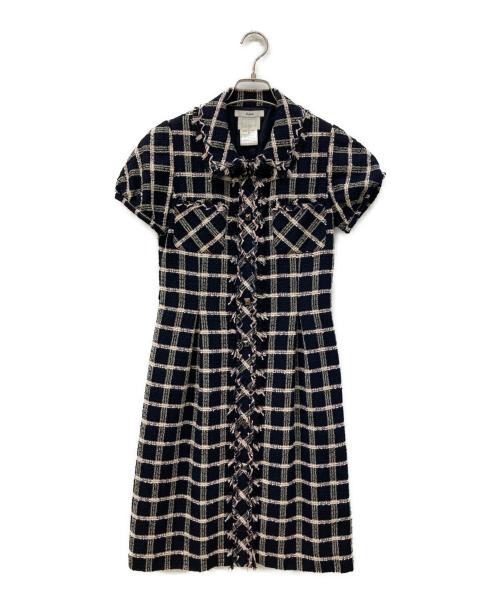 Rene（ルネ）Rene (ルネ) ワンピース ネイビー×ピンク サイズ:36の古着・服飾アイテム