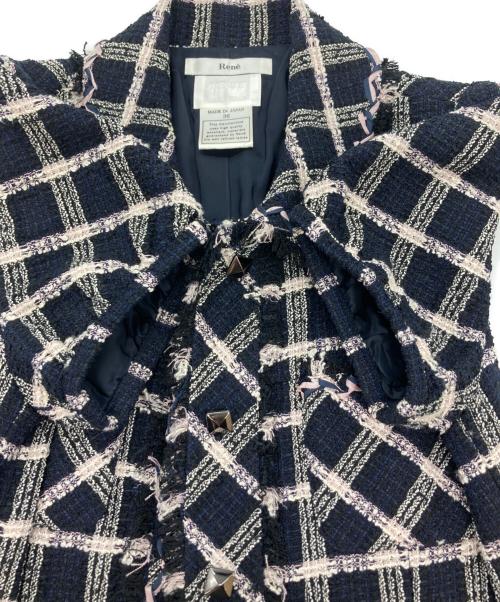 Rene（ルネ）Rene (ルネ) ワンピース ネイビー×ピンク サイズ:36の古着・服飾アイテム