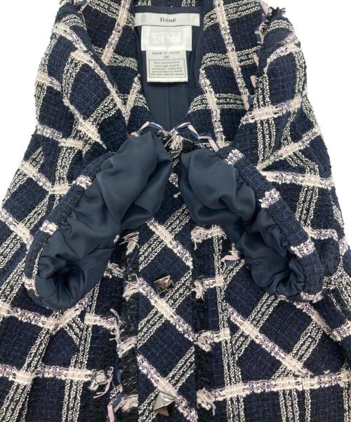 Rene（ルネ）Rene (ルネ) ワンピース ネイビー×ピンク サイズ:36の古着・服飾アイテム