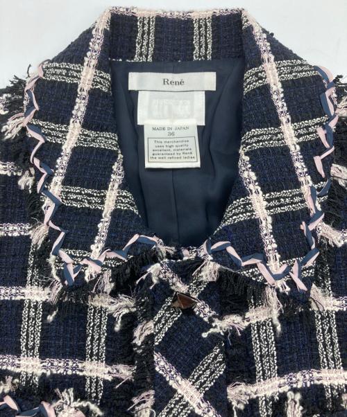 Rene（ルネ）Rene (ルネ) ワンピース ネイビー×ピンク サイズ:36の古着・服飾アイテム