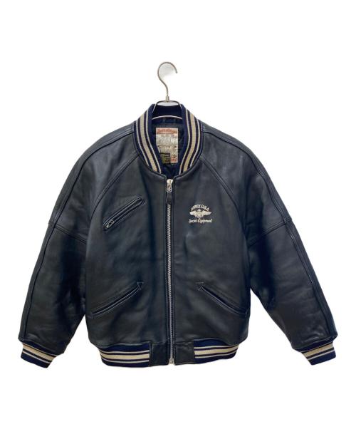 AVIREX（アヴィレックス）AVIREX (アヴィレックス) オールレザーVARSITYジャケット ブラック サイズ:Lの古着・服飾アイテム