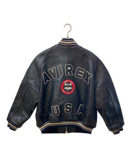 AVIREX（アヴィレックス）AVIREX (アヴィレックス) オールレザーVARSITYジャケット ブラック サイズ:Lの古着・服飾アイテム