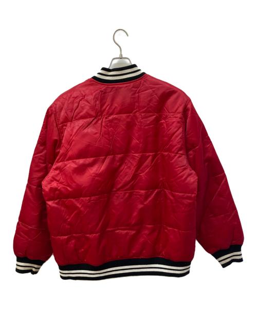 SUPREME（シュプリーム）Supreme (シュプリーム) script varsity puffy jacket/ナイロンスタジャン レッド サイズ:XLの古着・服飾アイテム