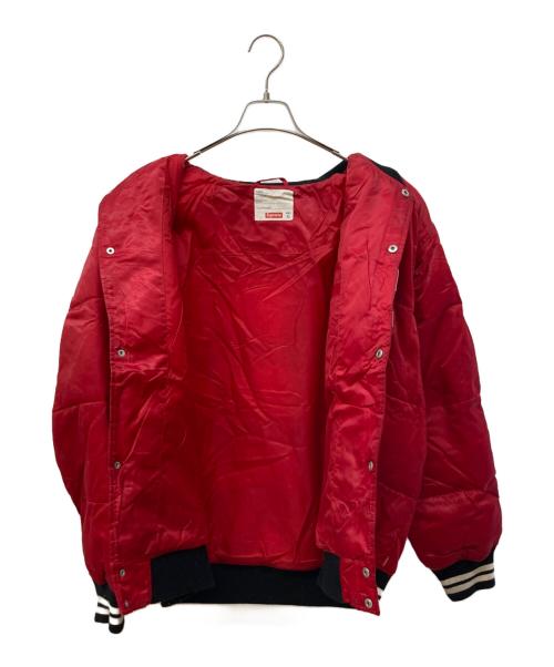 SUPREME（シュプリーム）Supreme (シュプリーム) script varsity puffy jacket/ナイロンスタジャン レッド サイズ:XLの古着・服飾アイテム