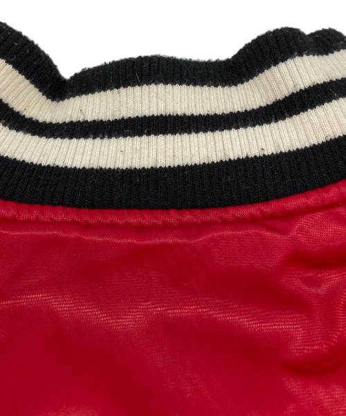 SUPREME（シュプリーム）Supreme (シュプリーム) script varsity puffy jacket/ナイロンスタジャン レッド サイズ:XLの古着・服飾アイテム