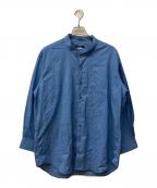 BURBERRY LONDONバーバリーロンドン）の古着「バンドカラーチェックシャツ」｜ブルー