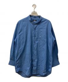 BURBERRY LONDON（バーバリーロンドン）の古着「バンドカラーチェックシャツ」｜ブルー