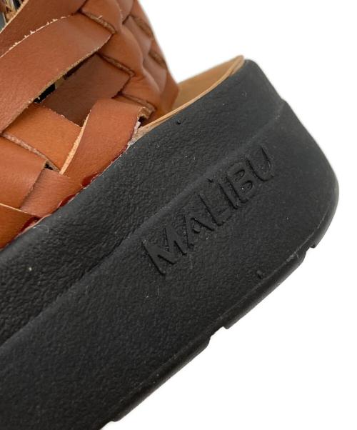 MALIBU（マリブ）MALIBU (マリブ) メッシュレザーサンダル ブラウン サイズ:8の古着・服飾アイテム