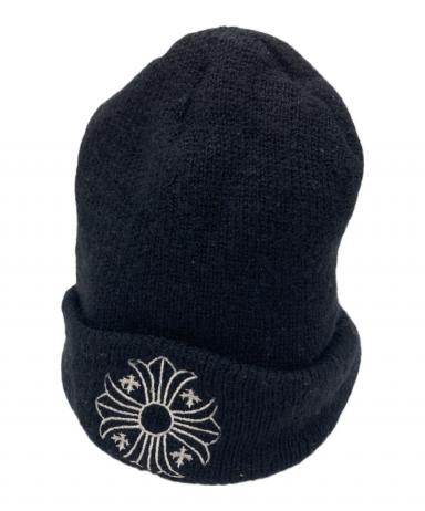 Chrome Hearts ニット帽 ブラック ＋CHROME HEARTS＋ CH ロゴ パッチ ニット帽 ビーニー ブラック
