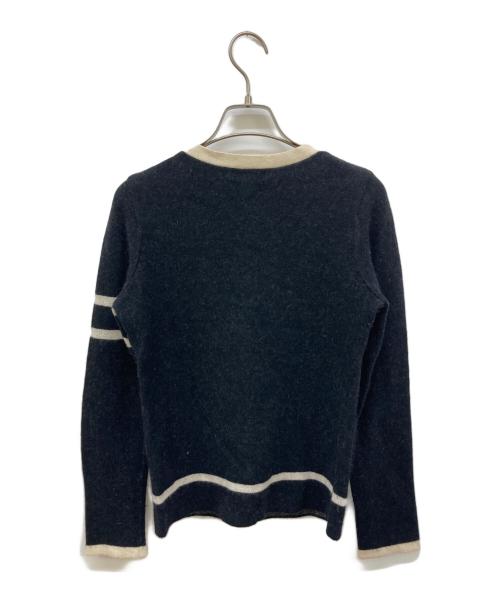 BURBERRY BLUE LABEL（バーバリー ブルー レーベル）BURBERRY BLUE LABEL (バーバリー ブルー レーベル) ロゴVネックニット ブラック サイズ:SIZE 38の古着・服飾アイテム