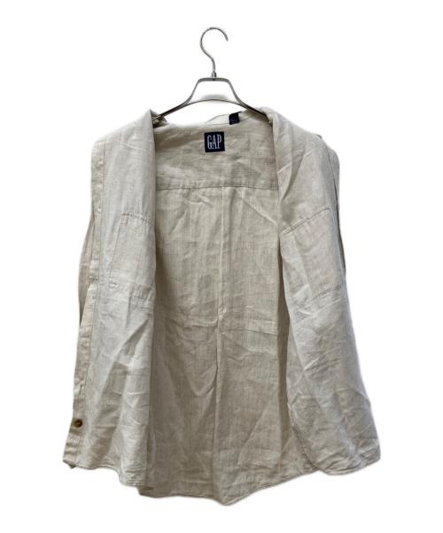 GAP（ギャップ）GAP (ギャップ) フラップリネンシャツ ベージュ サイズ:Lの古着・服飾アイテム