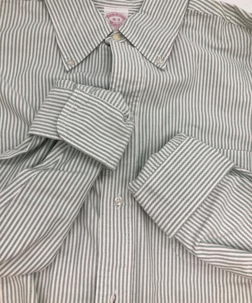 BROOKS BROTHERS（ブルックスブラザーズ）BROOKS BROTHERS (ブルックスブラザーズ) ボタンダウンシャツ ホワイト×グリーン サイズ:16の古着・服飾アイテム