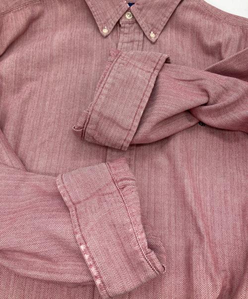 POLO RALPH LAUREN（ポロ・ラルフローレン）POLO RALPH LAUREN (ポロ・ラルフローレン) ヘリンボーン織ボタンダウンシャツ レッド サイズ:XLの古着・服飾アイテム
