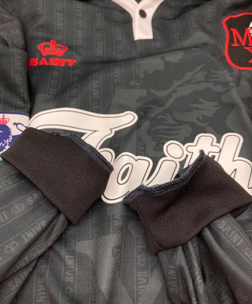 SAINT MICHAEL（セントマイケル）SAINT MICHAEL (セントマイケル) SOCCER SHIRT FAITH/ゲームシャツ ブラック サイズ:XLの古着・服飾アイテム