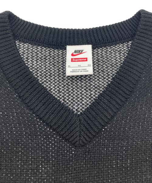 NIKE（ナイキ）NIKE (ナイキ) SUPREME (シュプリーム) Sweater Vest/ニットベスト ブラック サイズ:XLの古着・服飾アイテム