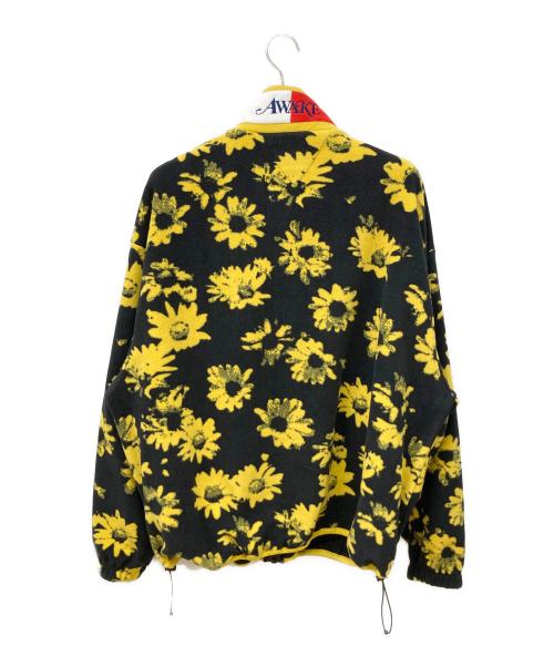 AWAKE（アウェイク）AWAKE (アウェイク) TOMMY JEANS (トミージーンズ) フラワーデザインフリースジャケット イエロー×ブラック サイズ:Lの古着・服飾アイテム