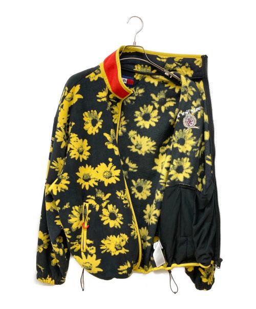 AWAKE（アウェイク）AWAKE (アウェイク) TOMMY JEANS (トミージーンズ) フラワーデザインフリースジャケット イエロー×ブラック サイズ:Lの古着・服飾アイテム