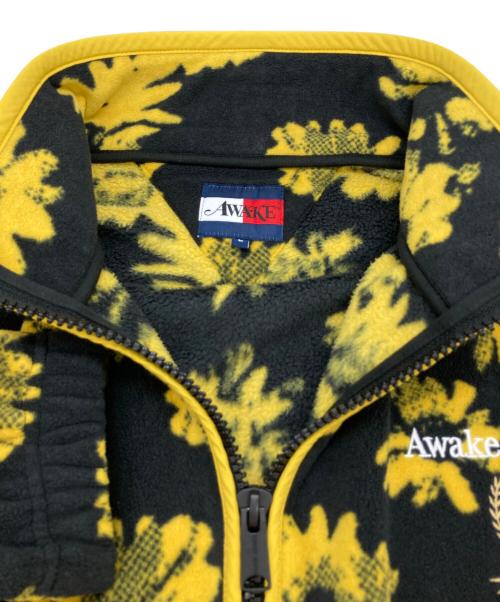 AWAKE（アウェイク）AWAKE (アウェイク) TOMMY JEANS (トミージーンズ) フラワーデザインフリースジャケット イエロー×ブラック サイズ:Lの古着・服飾アイテム