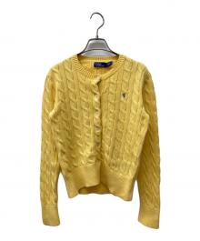 POLO RALPH LAUREN（ポロ・ラルフローレン）の古着「ケーブルニットカーディガン」｜イエロー