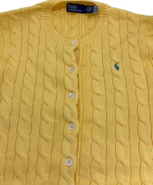 POLO RALPH LAUREN（ポロ・ラルフローレン）POLO RALPH LAUREN (ポロ・ラルフローレン) ケーブルニットカーディガン イエロー サイズ:Ｍの古着・服飾アイテム