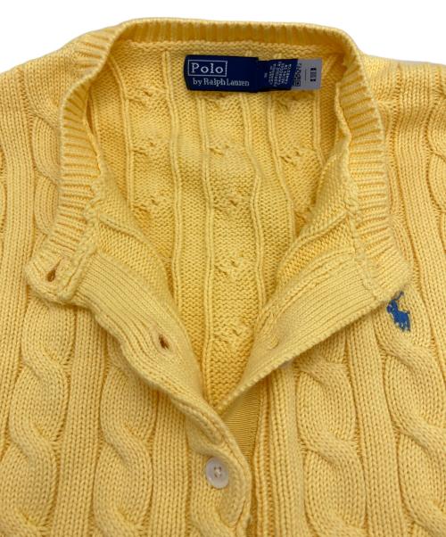 POLO RALPH LAUREN（ポロ・ラルフローレン）POLO RALPH LAUREN (ポロ・ラルフローレン) ケーブルニットカーディガン イエロー サイズ:Ｍの古着・服飾アイテム