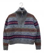 POLO RALPH LAURENポロ・ラルフローレン）の古着「フェアアイルハーフジップニット」｜グレー