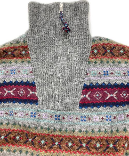 POLO RALPH LAUREN（ポロ・ラルフローレン）POLO RALPH LAUREN (ポロ・ラルフローレン) フェアアイルハーフジップニット グレー サイズ:Ｍの古着・服飾アイテム